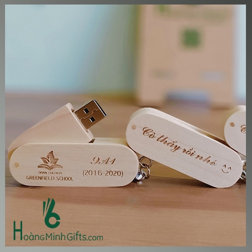 USB GỖ KHẮC LOGO - KH 9A1 ĐOÀN THỊ ĐIỂM