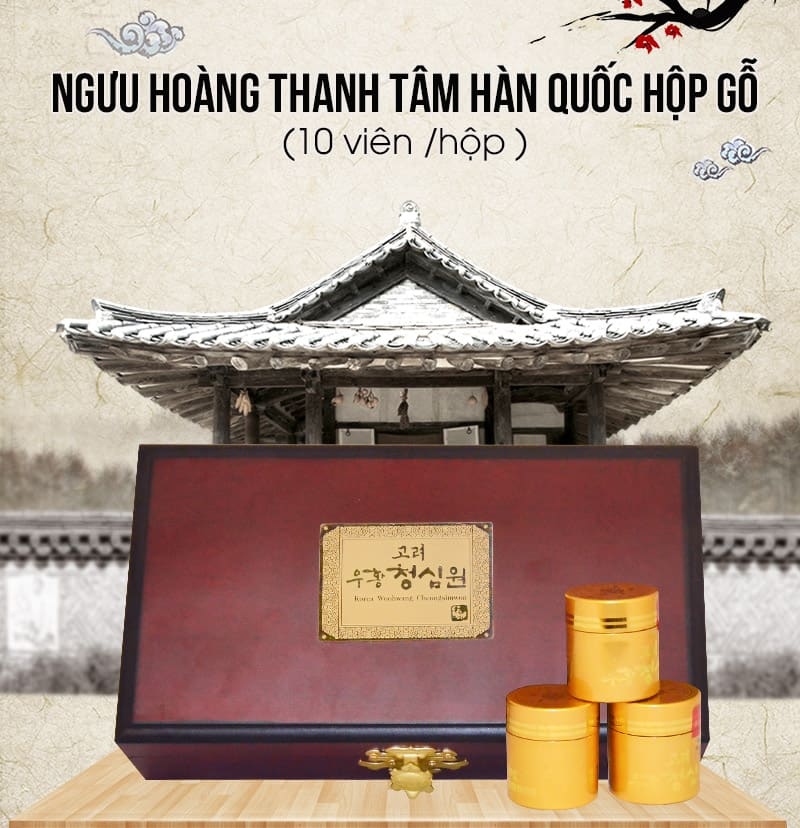 Ngưu Hoàng Thanh Tâm Hộp Gỗ 10 Viên