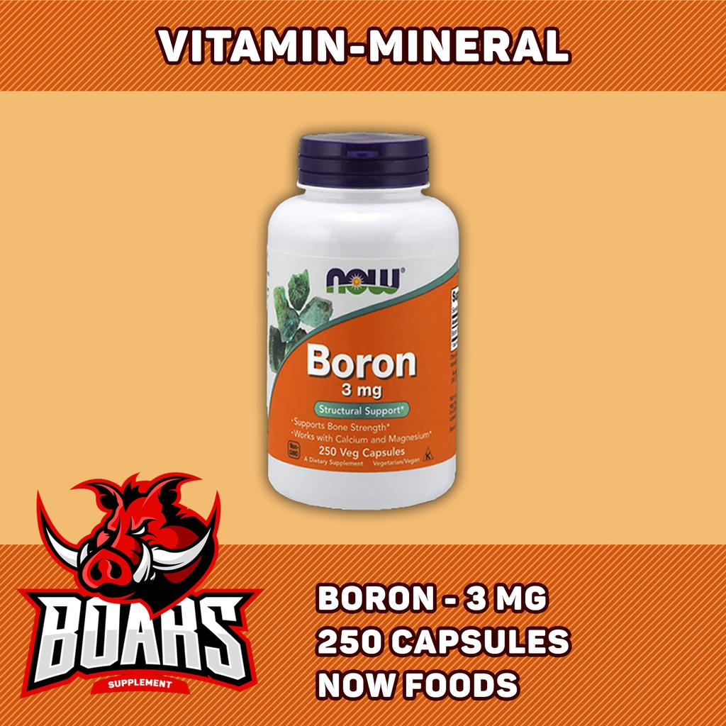 NOW BORON 3MG - TĂNG TESTOSTERONE, TĂNG SỨC MẠNH NAM GIỚi - 250 VIÊN