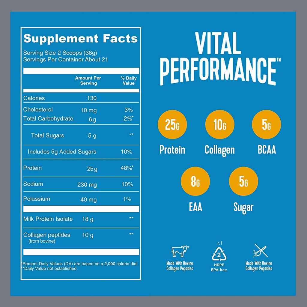 [COMBO] Vital Protein Collagen + Vitamin C 1000mg - Hỗ trợ chức năng, tái tạo sụn khớp, Da Móng Tóc