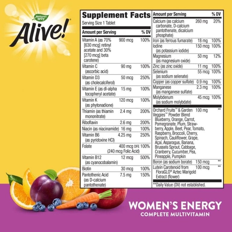 Alive Energy Women, Viên Uống Vitamin Rau Củ cho Nữ (50 Viên)