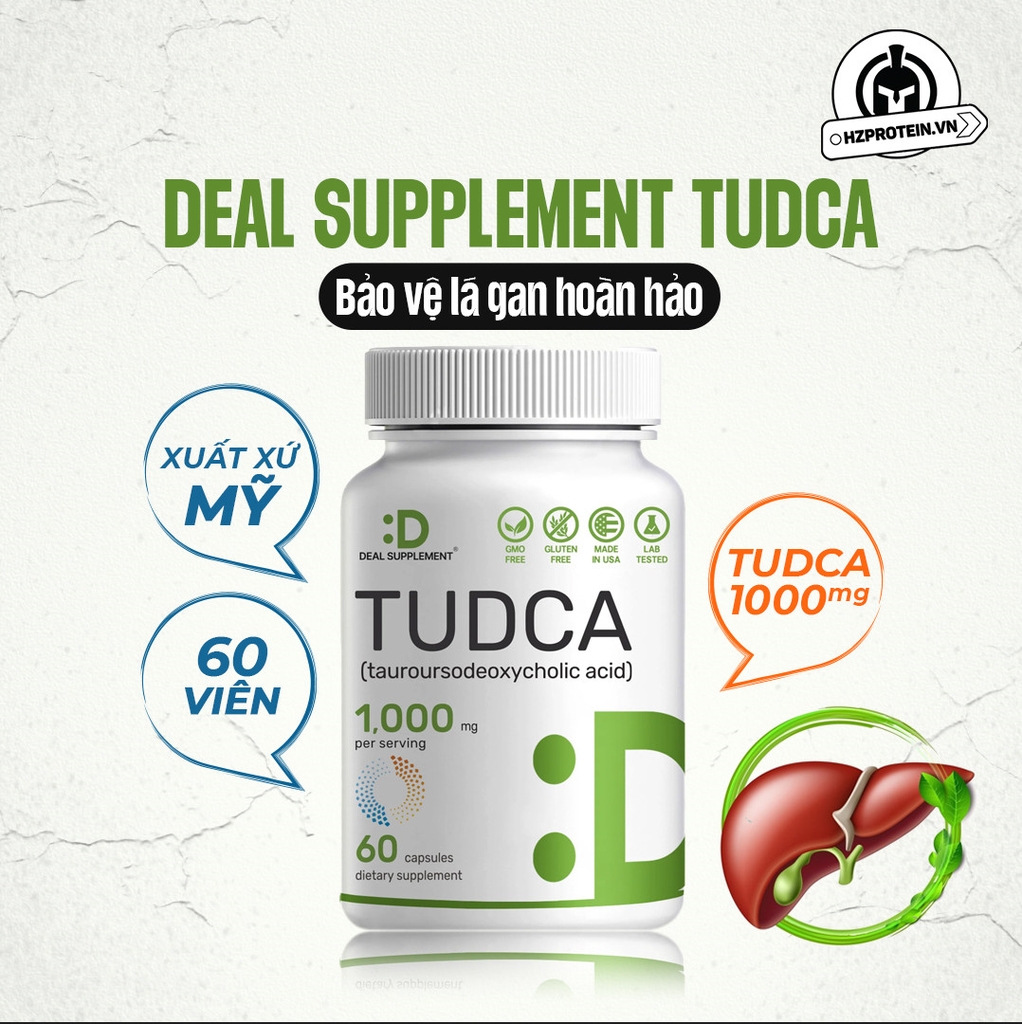 Deal Supplement TUDCA 1000mg (60 viên) - Viên uống tăng cường sức khỏe gan