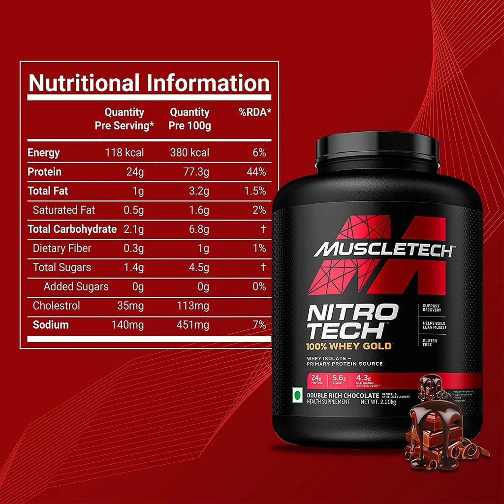 NITROTECH WHEY GOLD - Sữa Tăng Cơ Whey Protein Isolate  - 5.03 LBS