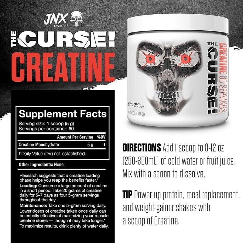 JNX Sports The Curse Micronized Creatine Monohydrate (300/500G)