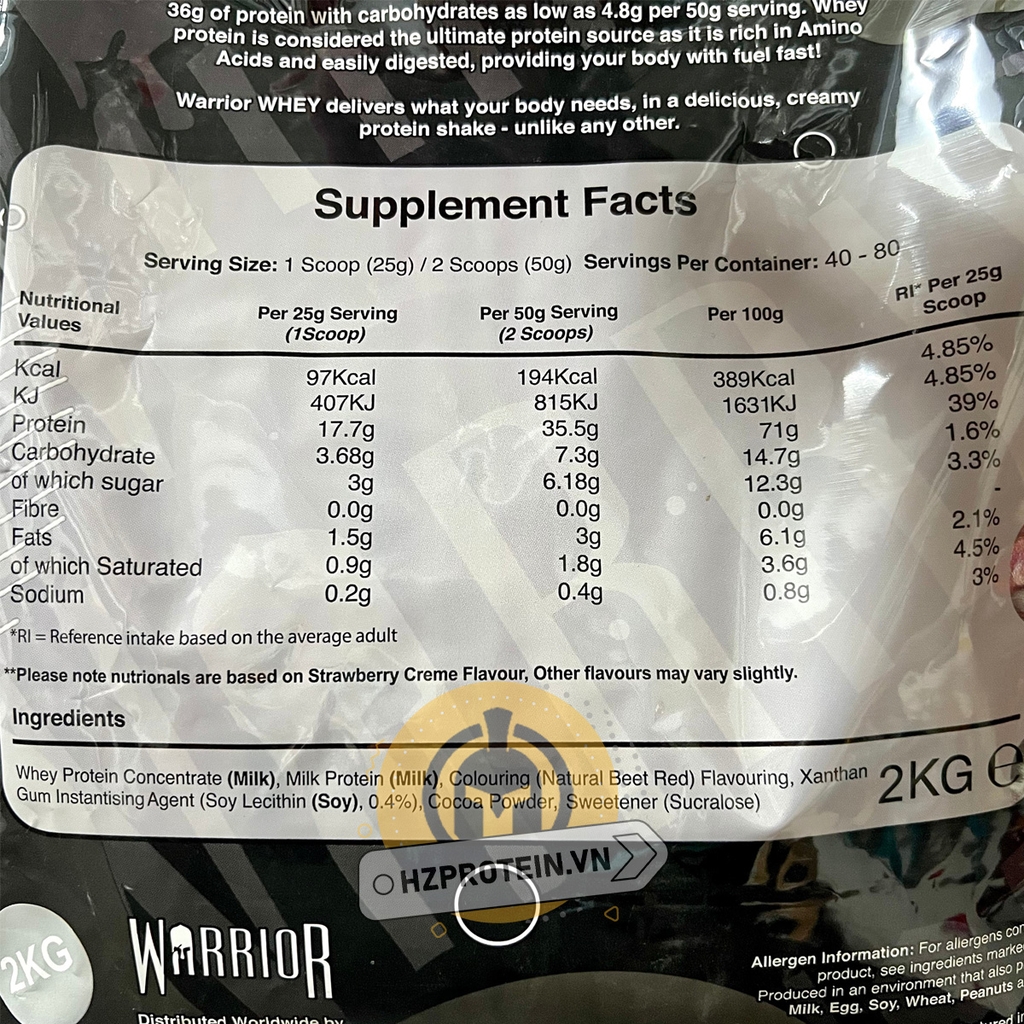 Warrior Whey Protein - Sữa Tăng Cơ - 2kg