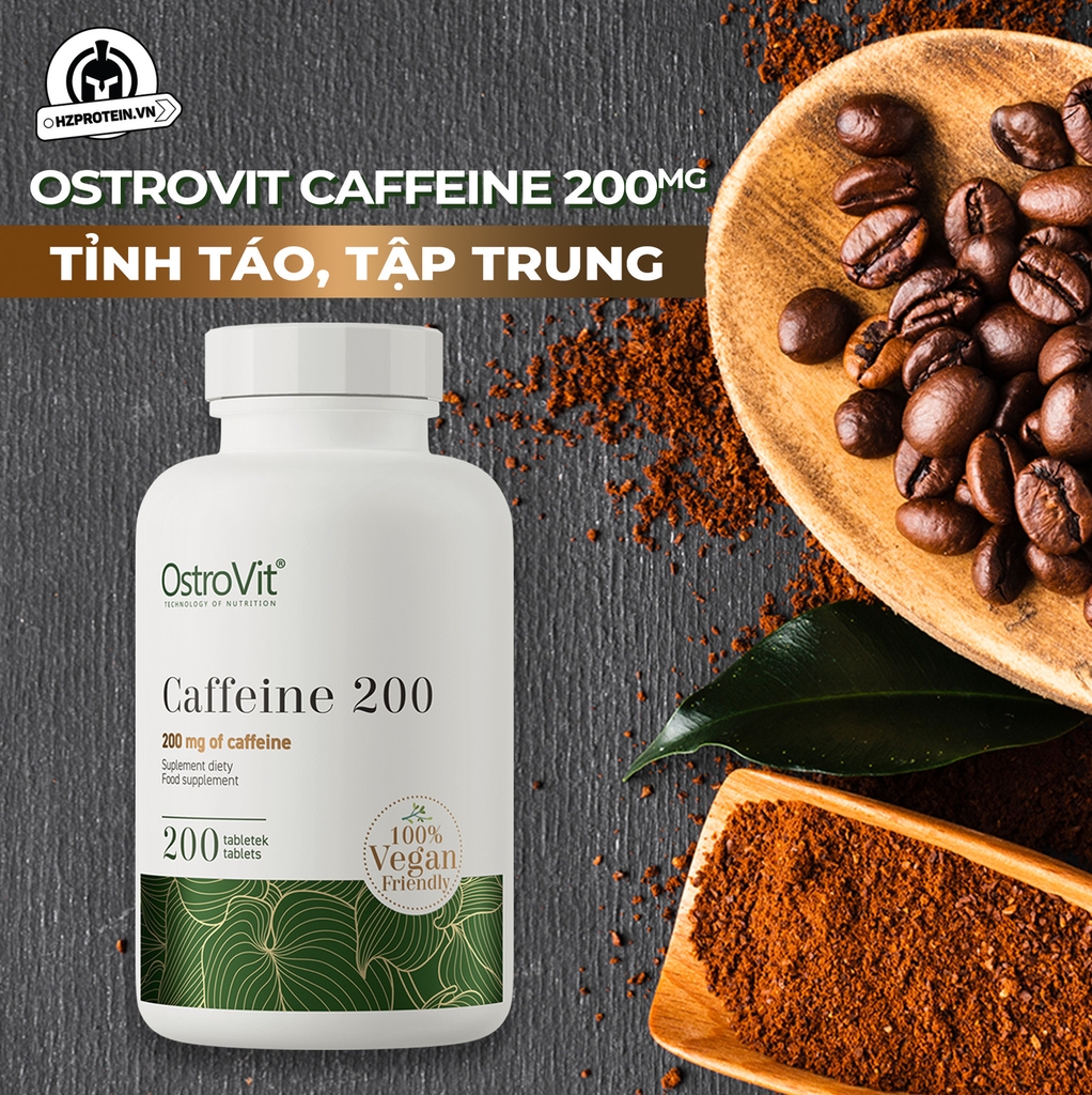 OSTROVIT CAFFEINE 200MG - VIÊN UỐNG GIÚP TỈNH TÁO, TẬP TRUNG (200 VIÊN)