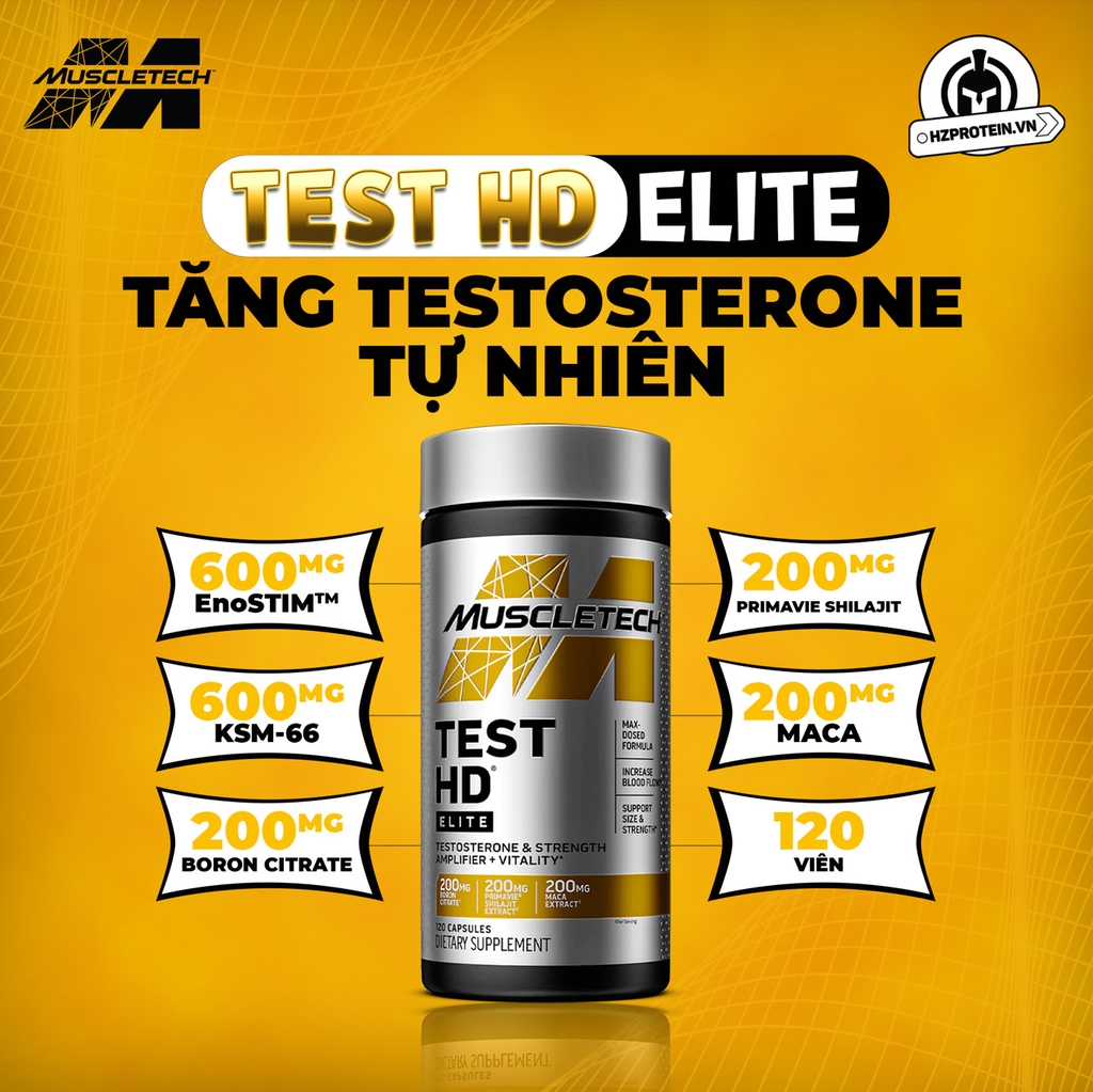MuscleTech - Test HD Elite (120 viên)