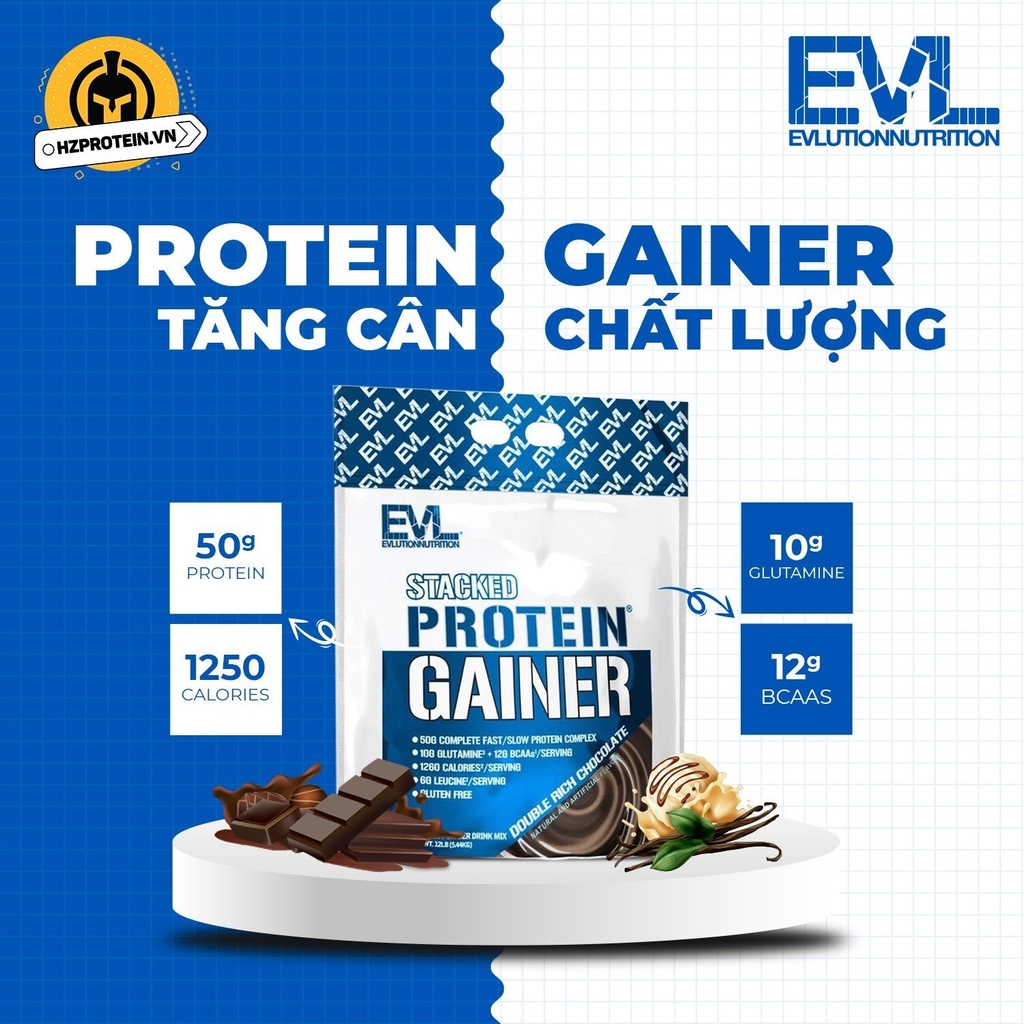 EVL STACK PROTEIN GAINER - MASS GAINER TĂNG CÂN CHẤT LƯỢNG (12 LBS)