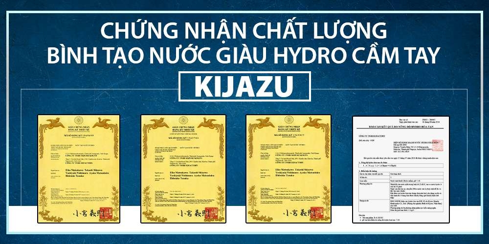 Chứng nhận chất lượng của bình tạo nước Hydrogen Kijazu