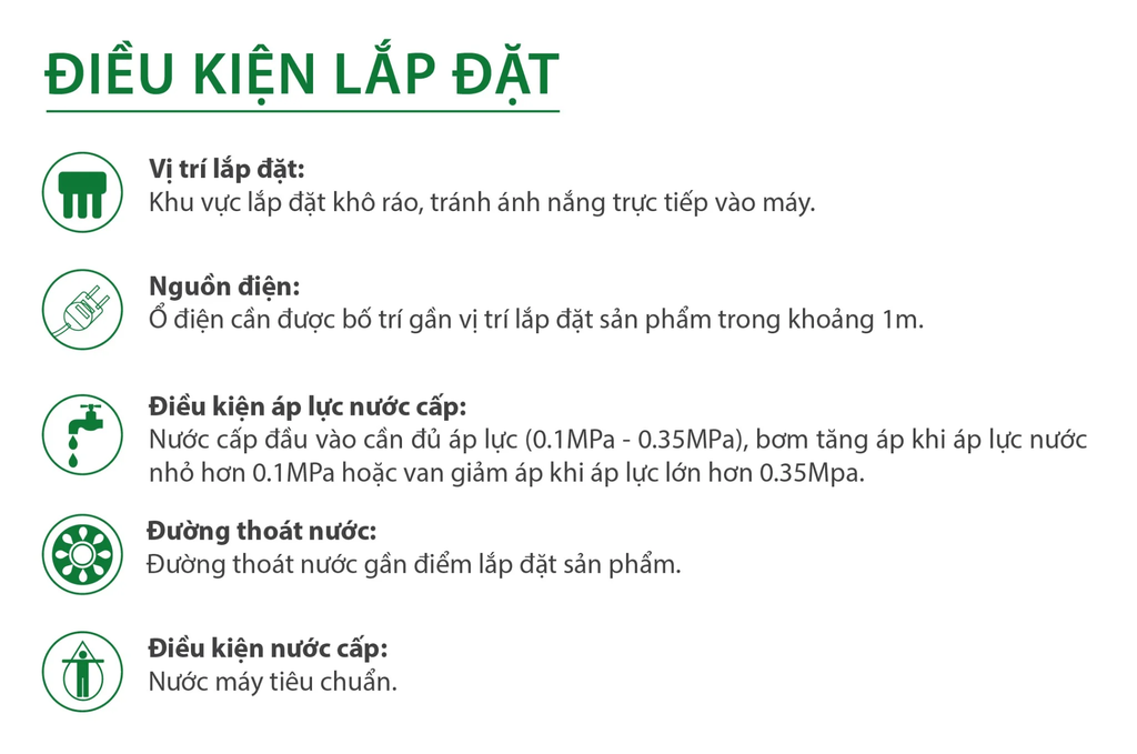 Điều kiện lắp đặt của ADR75-V-ET-1