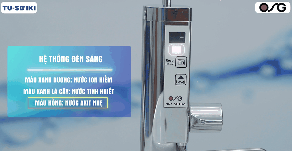 Hệ thống đèn sáng hiển thị nước axit nhẹ với màu hồng