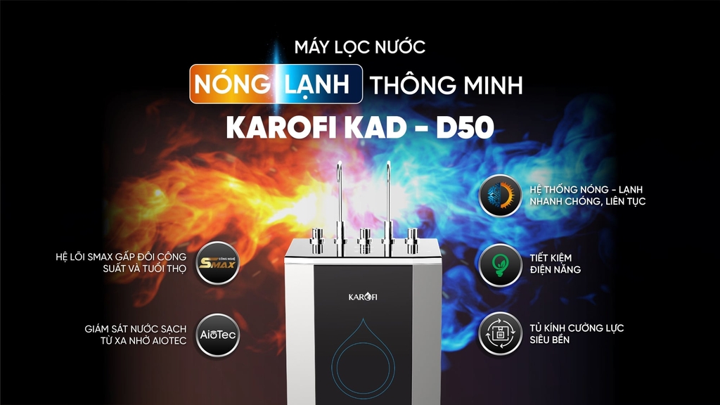 Tính năng nổi bật của máy lọc nước nóng lạnh Karofi KAD-D50