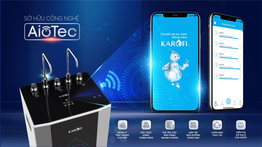 Karofi KAD-D50 được trang bị công nghệ AIOTEC thông minh