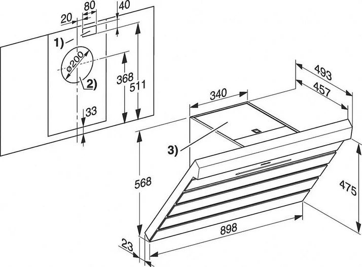 Hút mùi nghiêng Miele DA 6798 W Shape