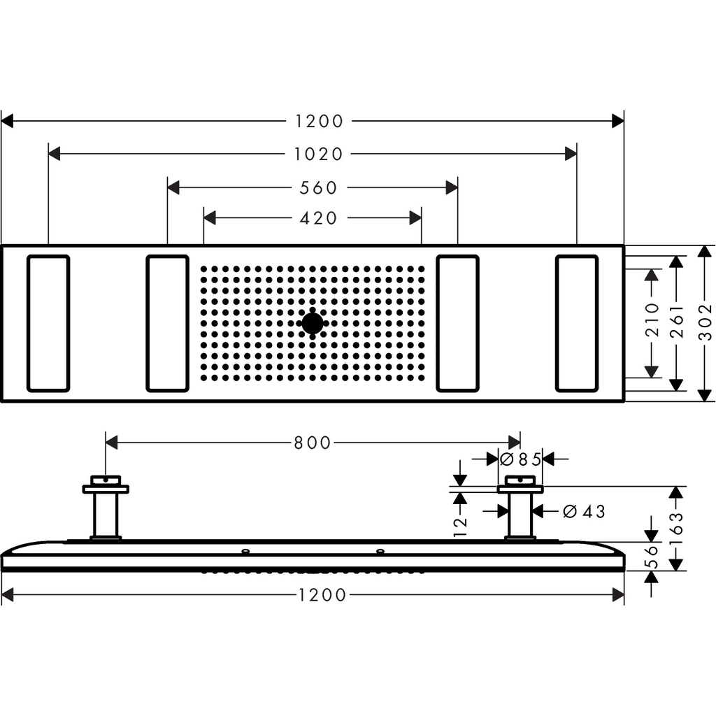 Bộ sen tắm âm trần AXOR ShowerSolutions ShowerHeaven 1200/300