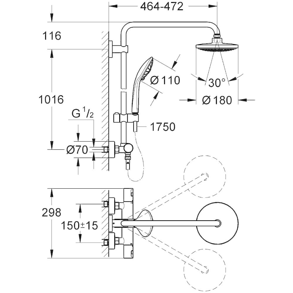 Sen cây Grohe Vitalio Joy System 180 27860001