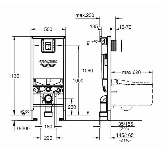 Két nước âm tường Grohe Rapid SLX 39596000