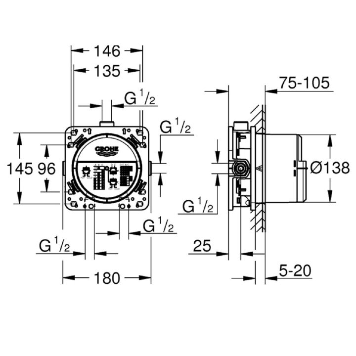 Sen tắm âm trần Grohe Rainshower F-Series 40 AquaSymphony Spa with Led - 26373001