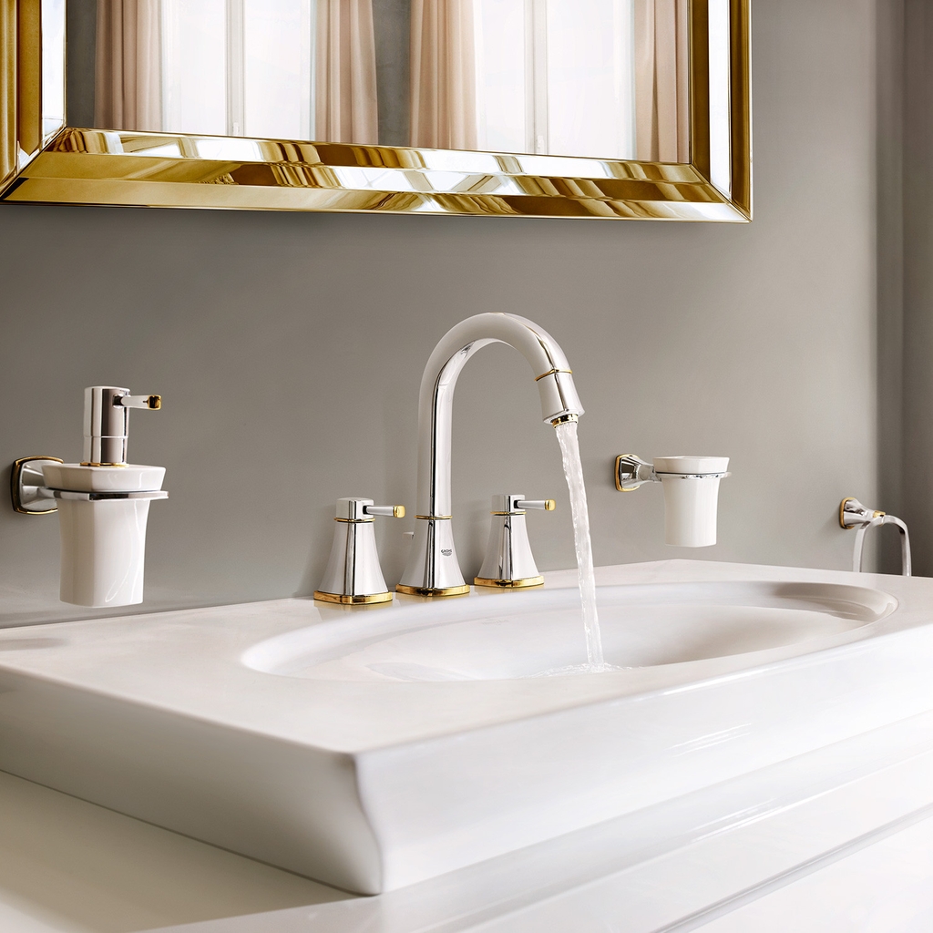 Vòi Lavabo 3 lỗ Grohe Grandera size L Gold 20389IG0