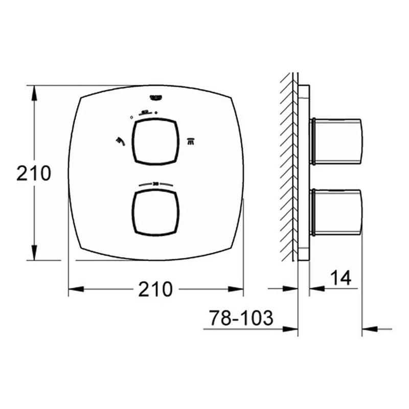 Bộ trộn sen tắm âm tường Grohe Grandera 19937IG0 Chrome