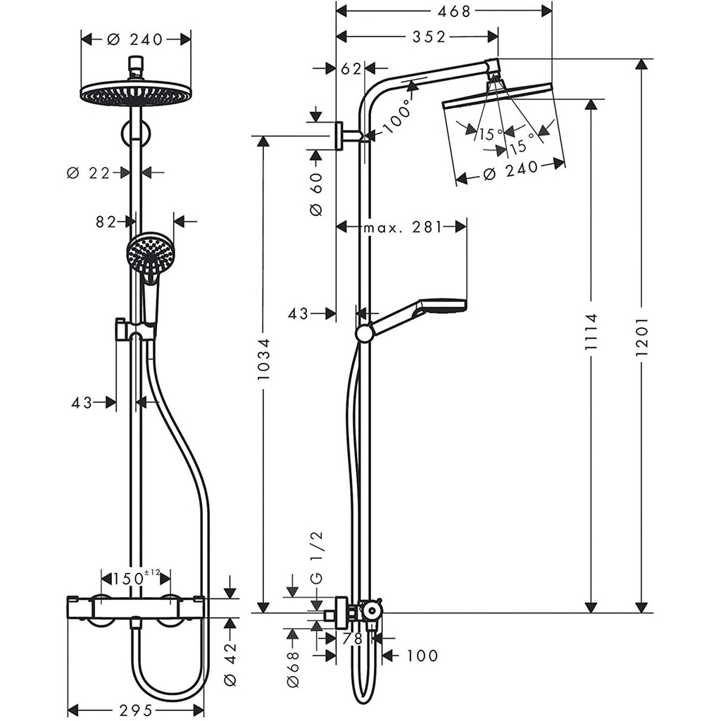 Sen cây Hansgrohe Crometta S 240 27267000