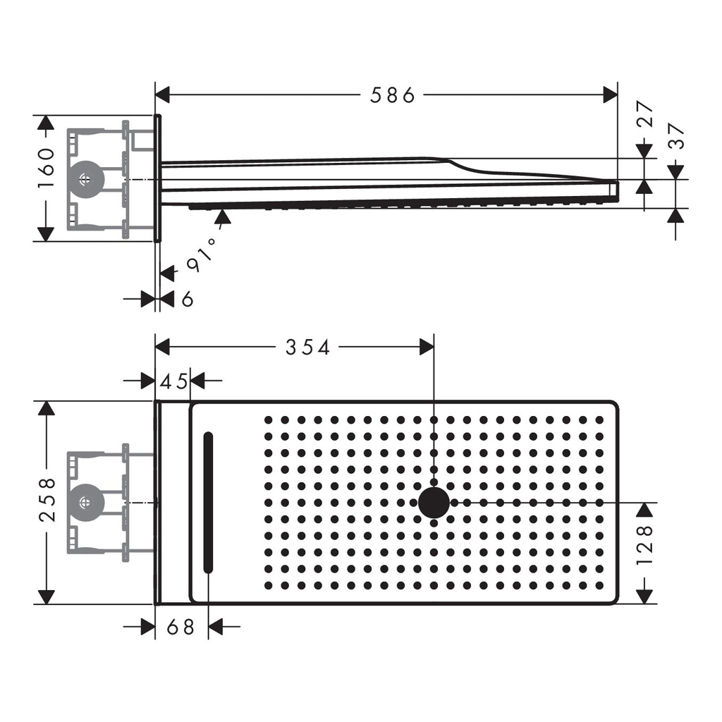 Bát sen âm tường Hansgrohe Rainmaker Select 580 24001600