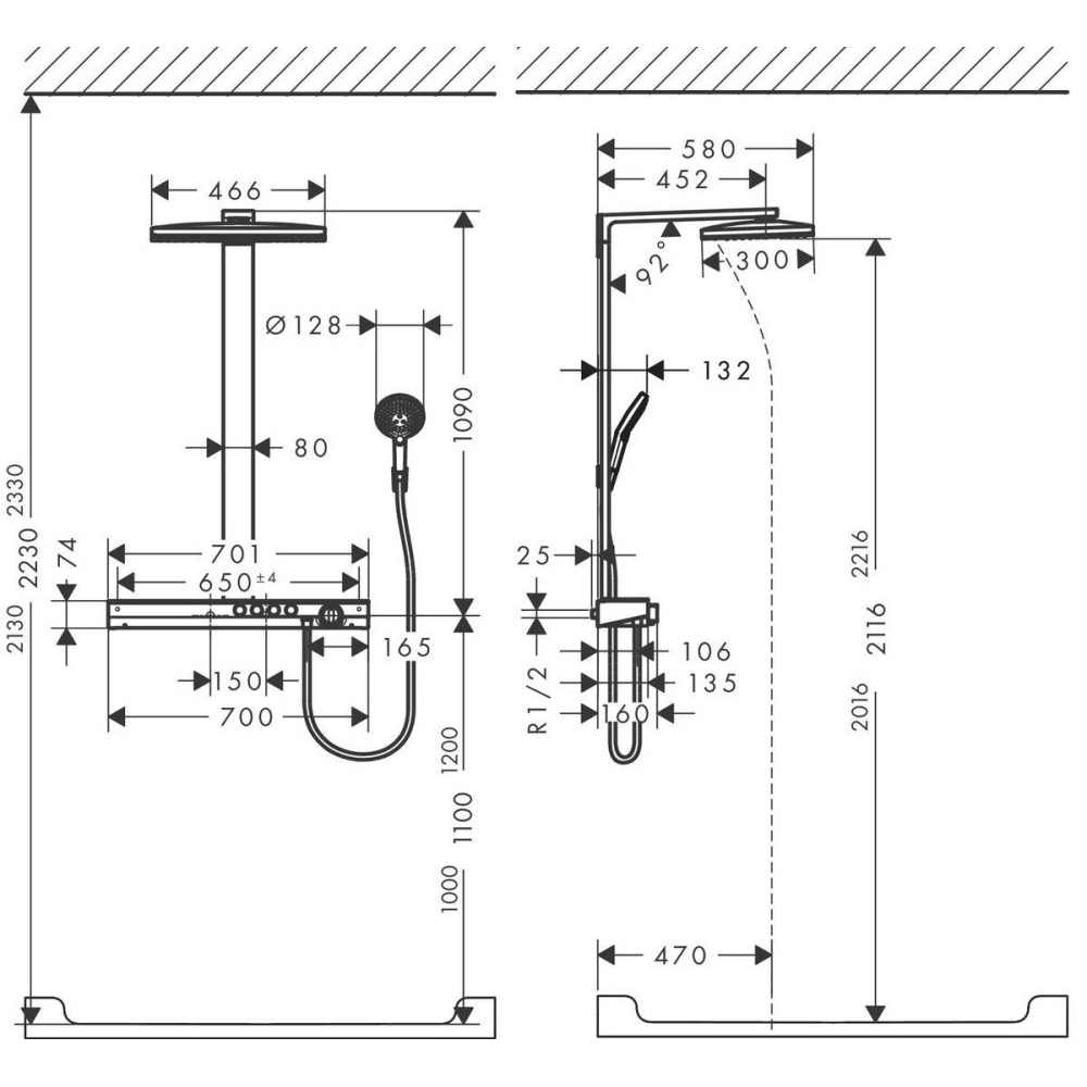 Sen cây Hansgrohe Rainmaker Select 460 Ecosmart 27028400