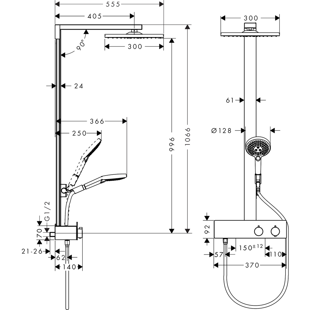 Sen cây Hansgrohe Raindance E 300 27361000