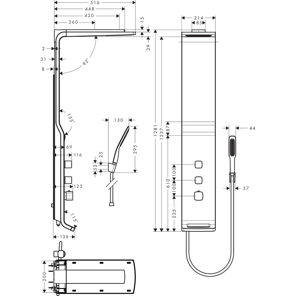 Sen cây Hansgrohe Raindance Lift 180 27008400