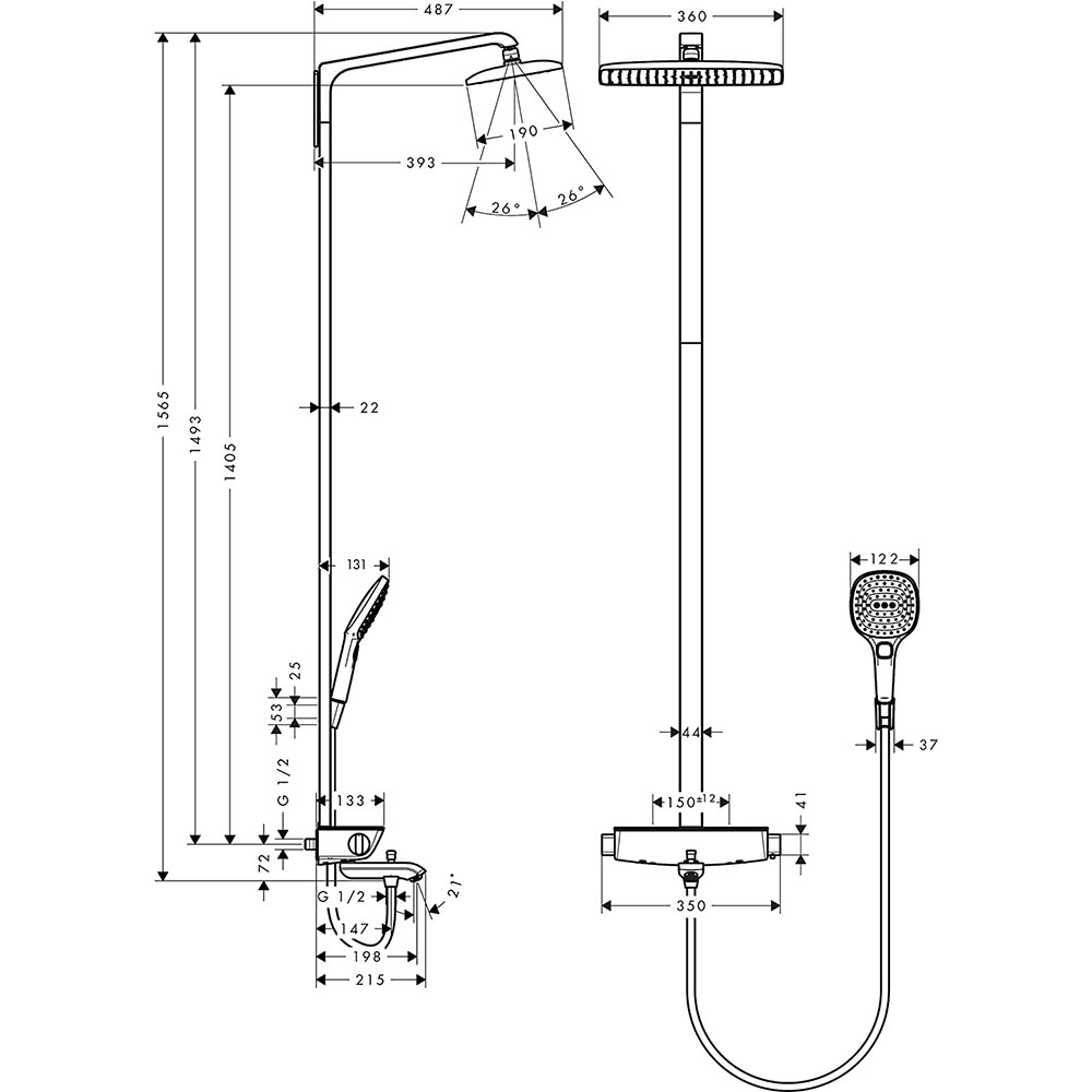 Sen cây Hansgrohe Raindance Select E360 27113000