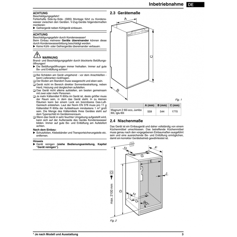 Tủ lạnh V-ZUG Jumbo 60I KJ60ir