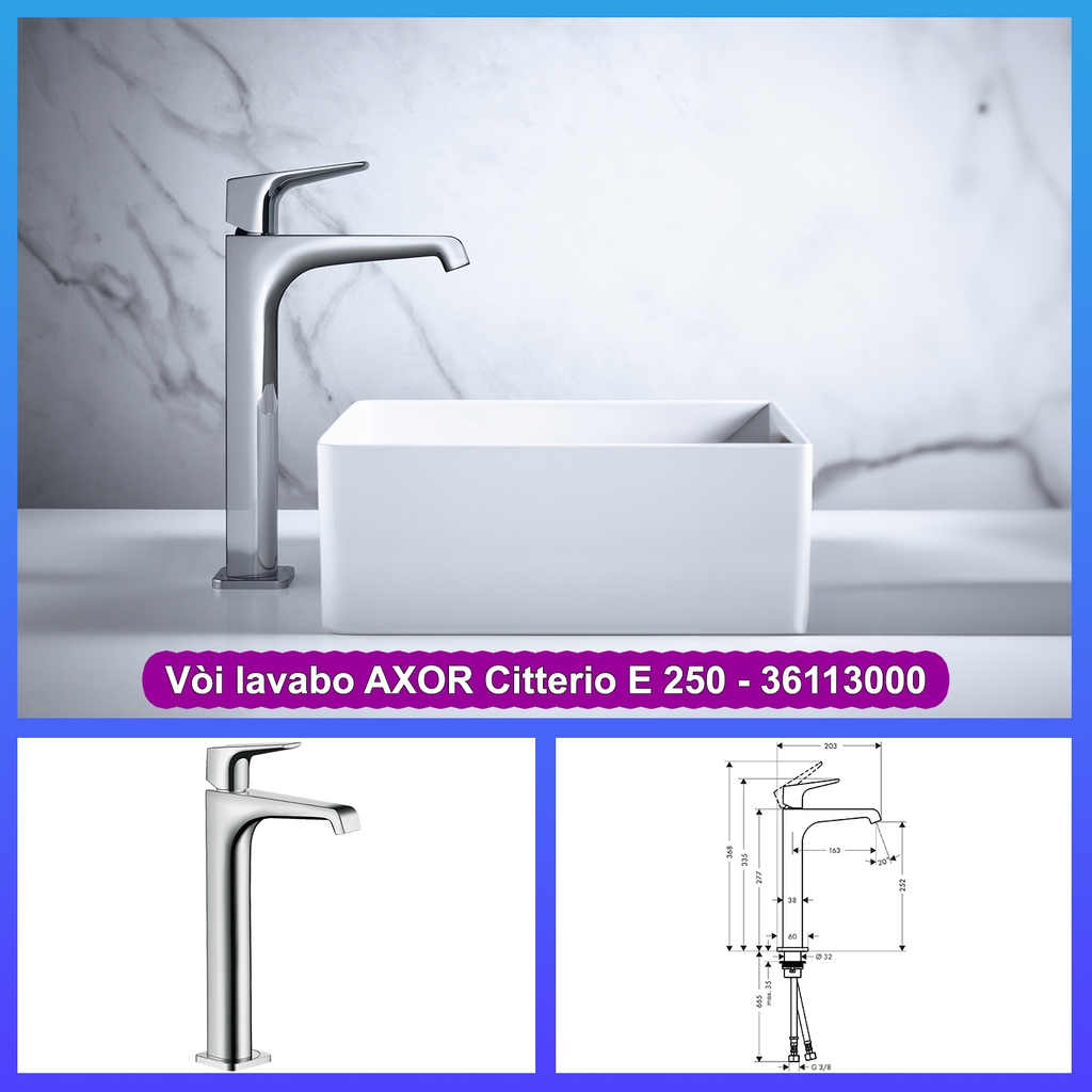 Vòi lavabo AXOR Citterio E 250 36113000