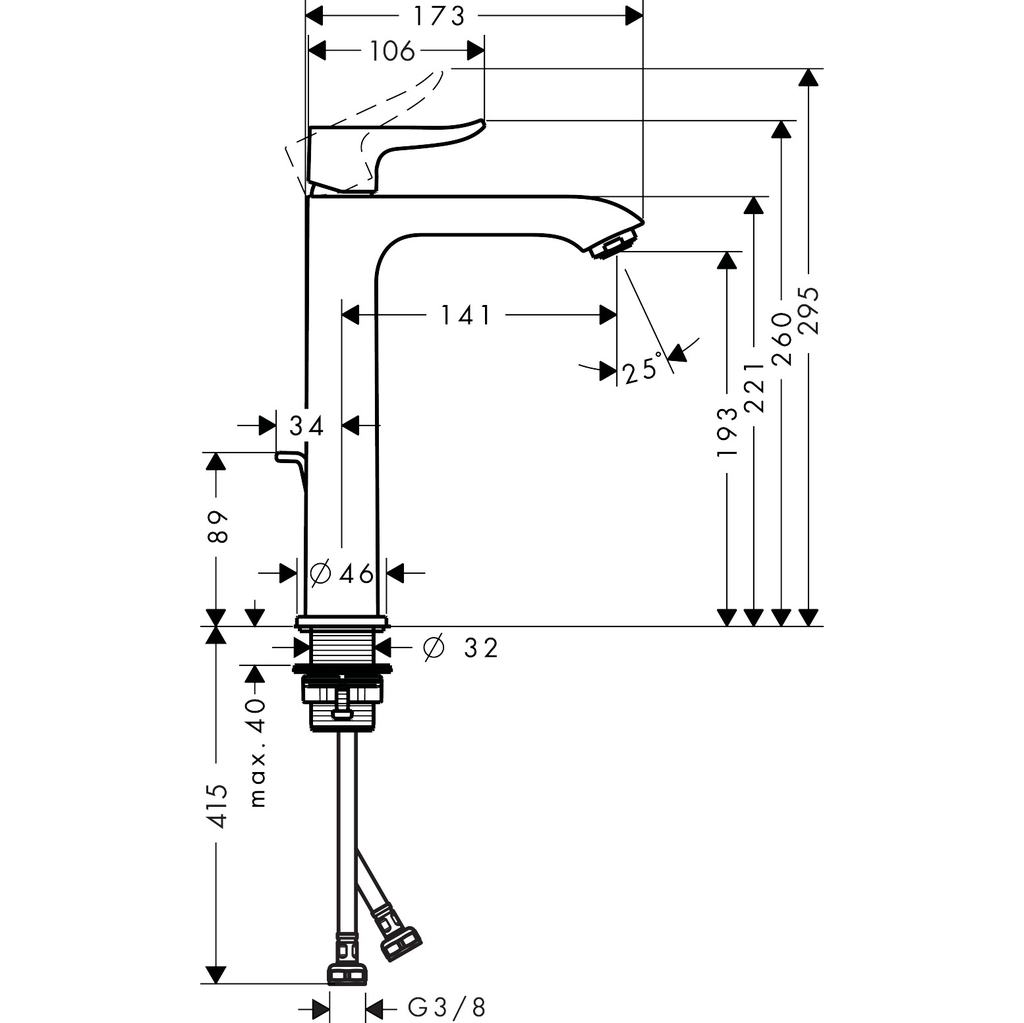 Vòi lavabo Hansgrohe Metris 200 31183000