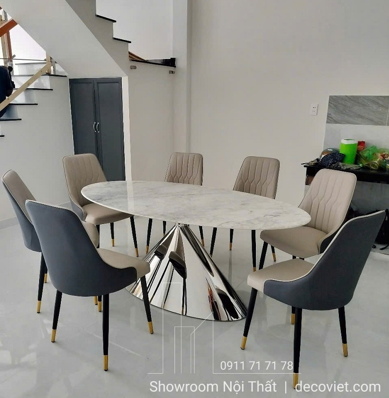 Bàn Ăn 8 Ghế Mặt Đá Cao Cấp 2432S