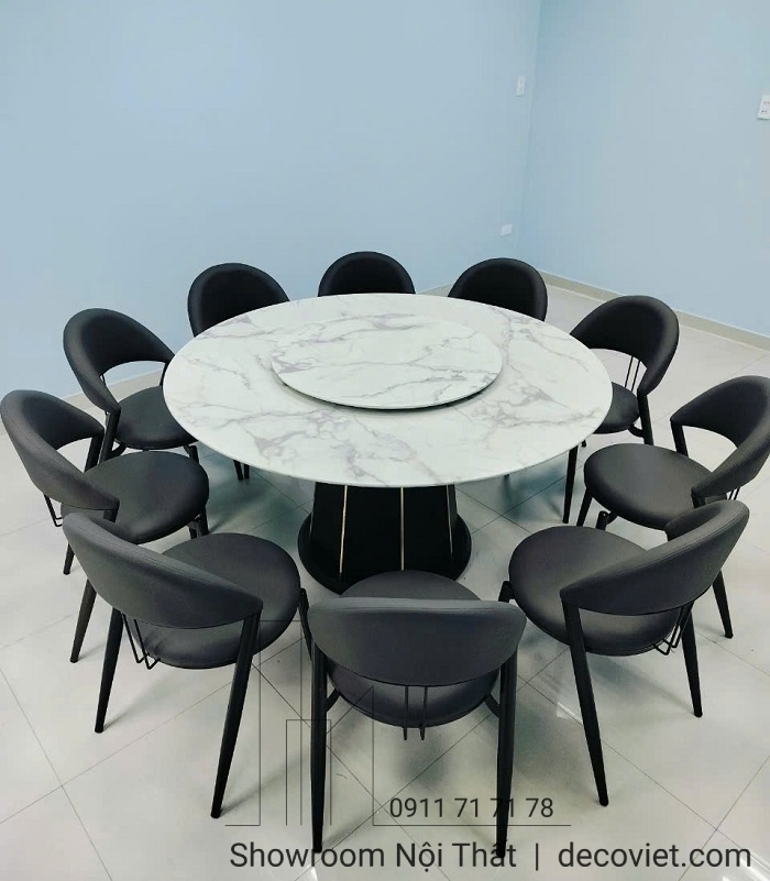 Bàn Ăn Tròn Xoay 10 Ghế Giá Rẻ 2060S