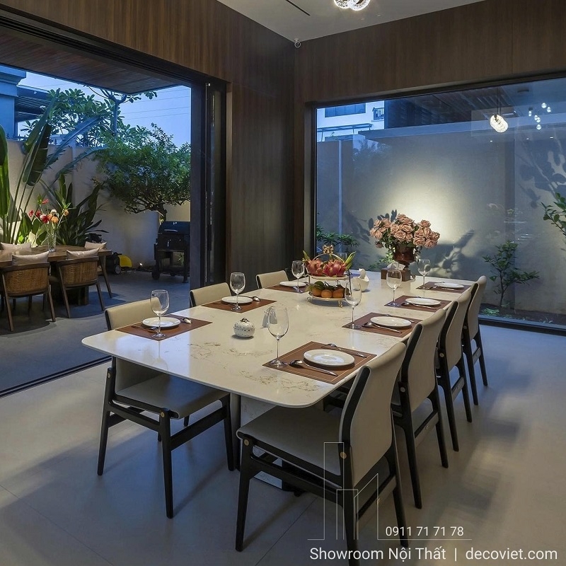 Bộ Bàn Ăn 8 Ghế Mặt Đá 2775S