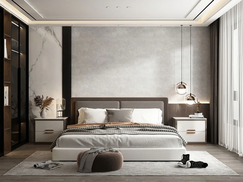 Giường Bọc Vải Hiện Đại 82T