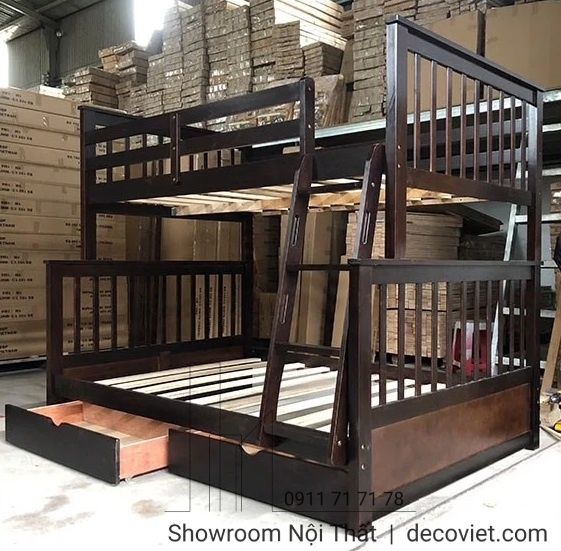 Giường Tầng Trẻ Em 1T – Nâu