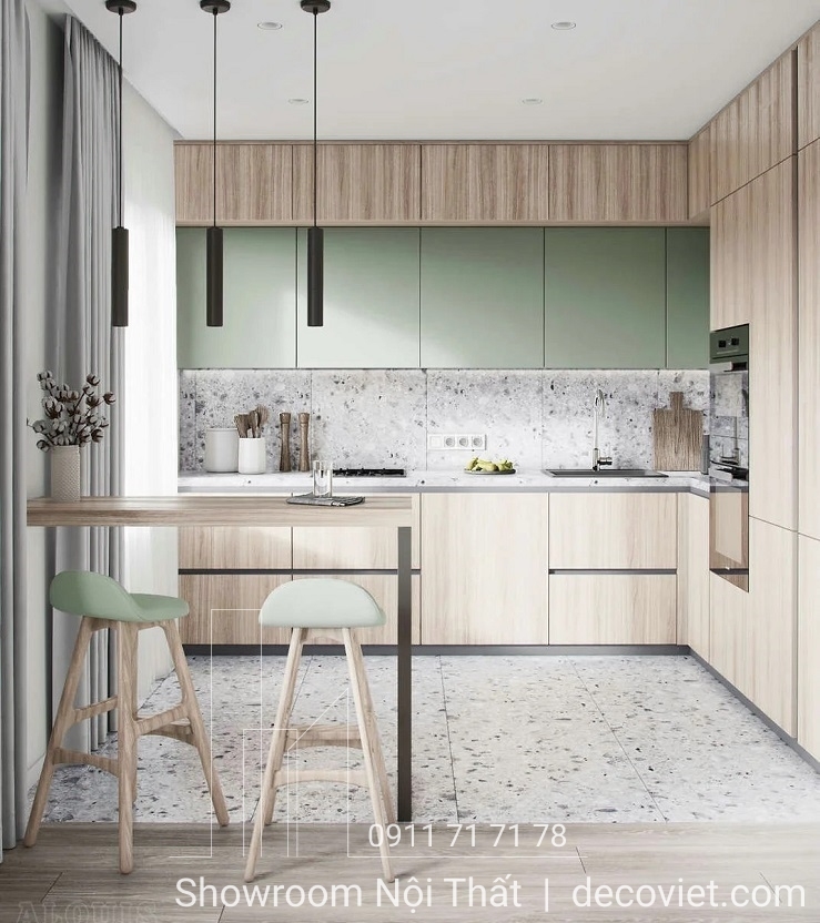 Thiết Kế Tủ Bếp Gỗ Công Nghiệp 1167T