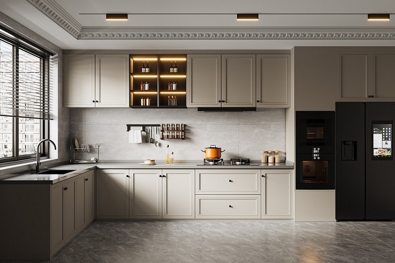 Tủ Bếp Gỗ Tân Cổ Điển 1162T