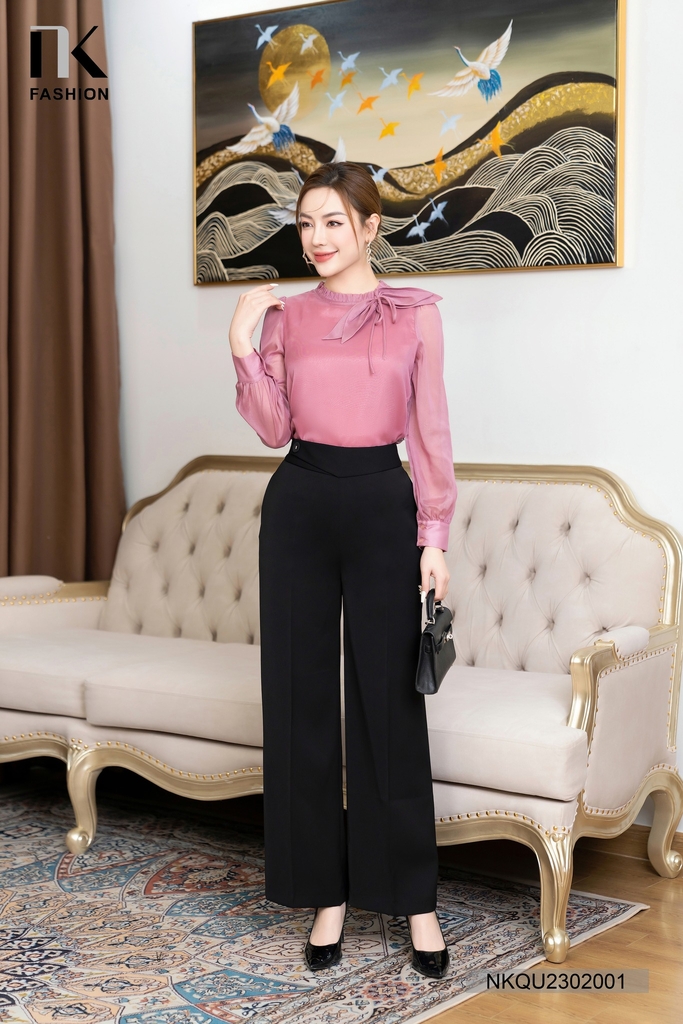 Áo Sơ Mi Dài Tay Cổ Tàu Tay Bồng NKSM2302001