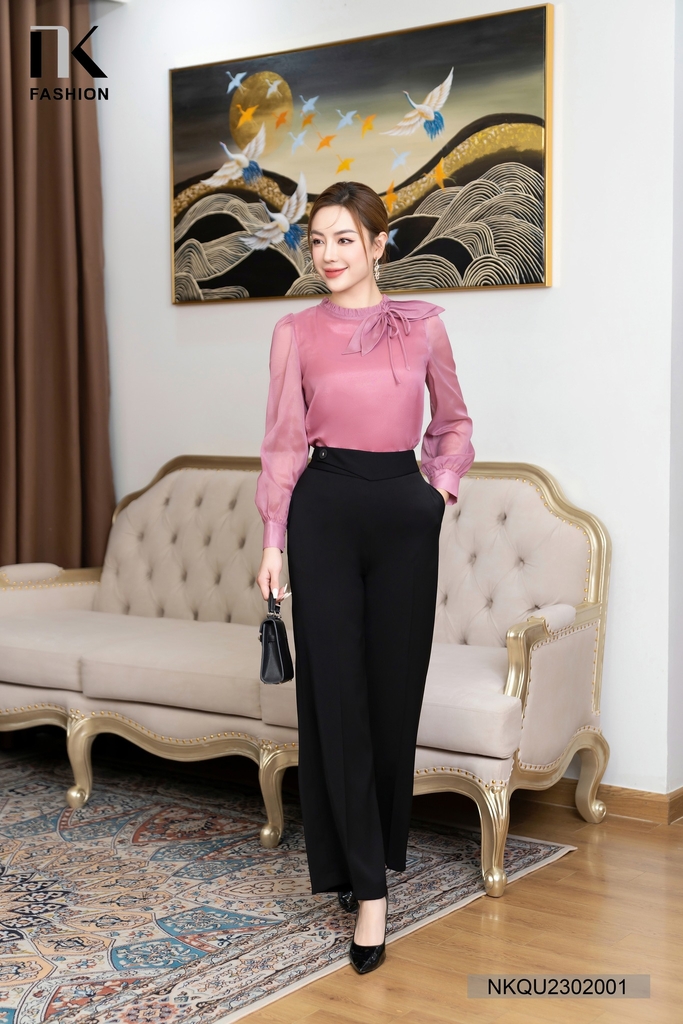 Áo Sơ Mi Dài Tay Cổ Tàu Tay Bồng NKSM2302001