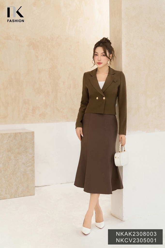 NK FASHION Áo Vest Lửng 2 cúc NKAK2308003
