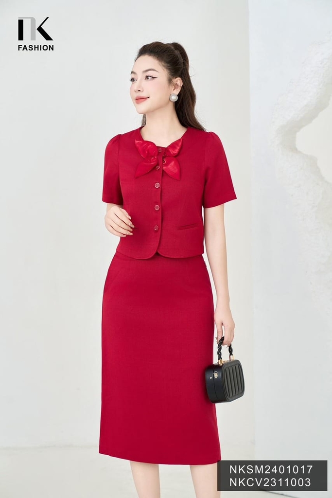 Chân Váy A Chất Liệu Text, Thiết Kế Basic, Dễ Phối, Thanh Lich NKCV2311003 ( Ko kèm áo + PK)