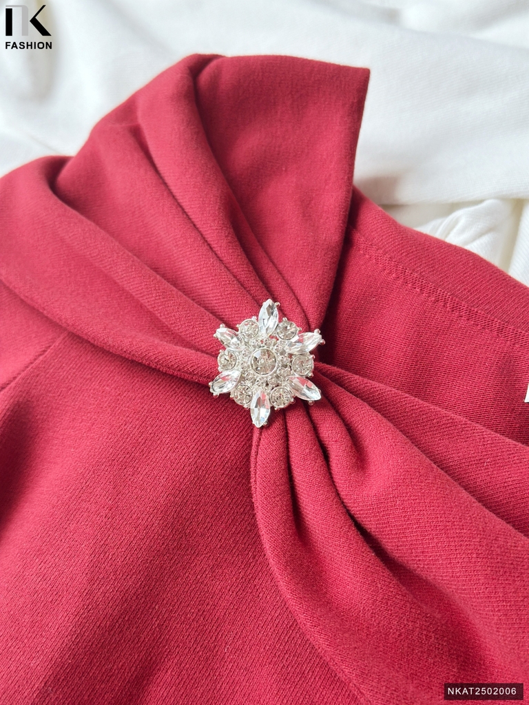 Áo Thun Vai Chùm Nhún Trẻ Trung, Nữ Tính Vải Mềm Mịn NKAT2502006 ( Ko kèm QU/CV/PK)