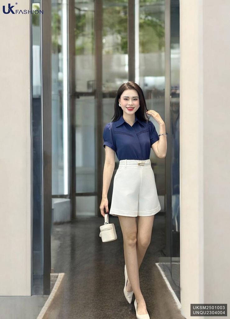 Sơ mi chéo ngực cổ đức cơ bản, dễ mặc, dễ phối đồ UKSM2501003 ( Ko kèm CV/ Quần + Phụ kiện)