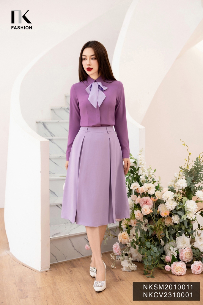 Chân Váy Xòe Ly Xếp Thanh Lịch, Sang Chảnh NKCV2310001