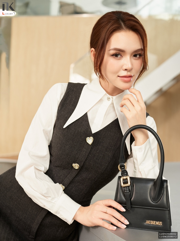 Đầm ghile bấu eo lên set chào thu cực duyên dáng LUDV2506002