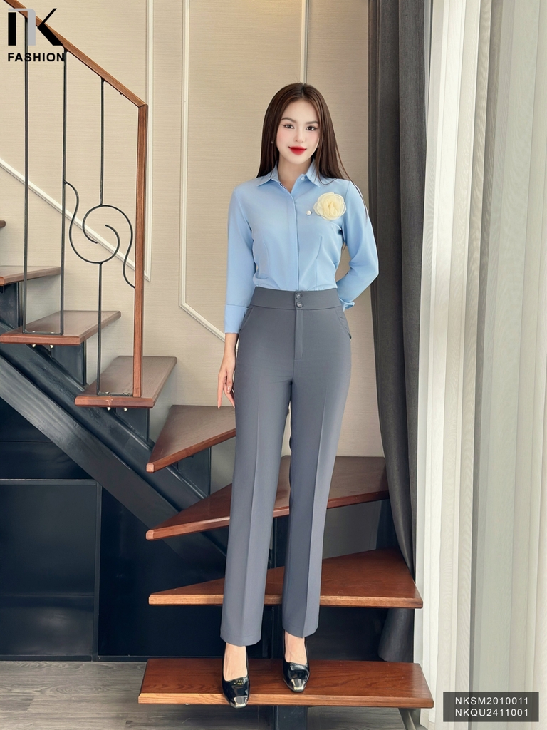 Quần Ống Đứng 25 Sang Trọng, Thanh Lịch, Đứng Form NKQU2411001
