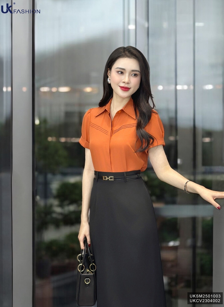 Sơ mi chéo ngực cổ đức cơ bản, dễ mặc, dễ phối đồ UKSM2501003 ( Ko kèm CV/ Quần + Phụ kiện)